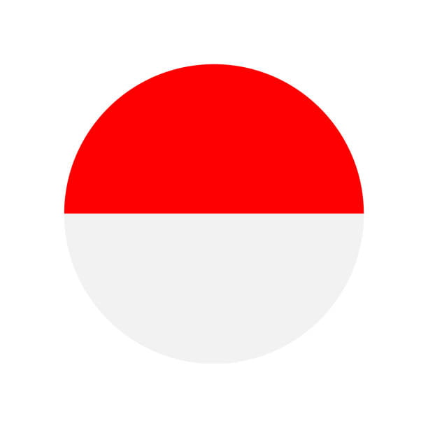 Indonesia - Flag Icon Vector Illustration - Round